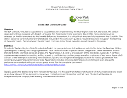 Fourth Grade ELA Curriculum Guide