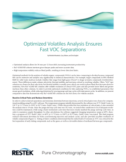 Optimized Volatiles Analysis Ensures Fast VOC Separations