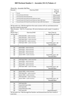 BRF Workout Number 1 – Ascender/30-15/Tabata x 2