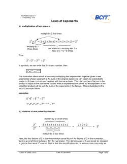 Laws of Exponents