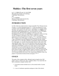 Multics--The first seven years - Stanford Computer Graphics Lab