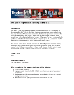 The Bill of Rights and Tracking in the US