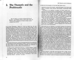 2. The Thematic and the Problematic