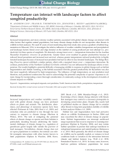 Temperature can interact with landscape factors to affect songbird