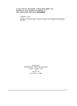 Active Solute Transport Across Frog Skin And Epithelial Cell