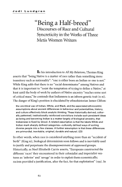 Being a Half-breed - Canadian Literature