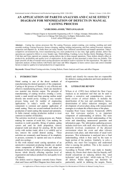an application of pareto analysis and cause effect diagram for