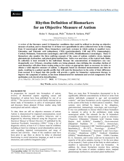 Rhythm Definition of Biomarkers for an Objective Measure of Autism