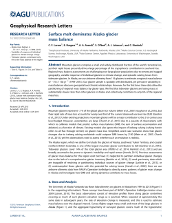 Surface melt dominates Alaska glacier mass balance