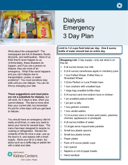 3-Day emergency diet for dialysis patients