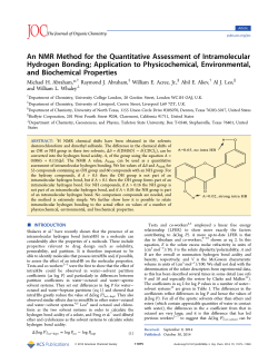 An NMR Method for the Quantitative Assessment of Intramolecular