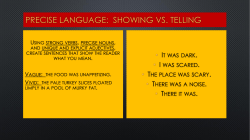 PRECISE LANGUAGE: SHOWING VS. TELLING