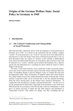 Origins of the German Welfare State: Social Policy in Germany to 1945