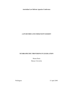 Māori-specific provisions in legislation