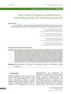 Hairy roots of Hypericum perforatum L.: