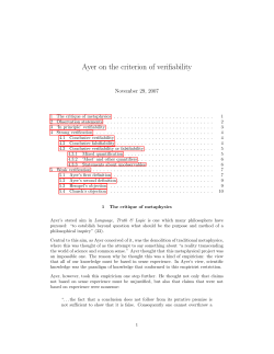 Ayer on the criterion of verifiability