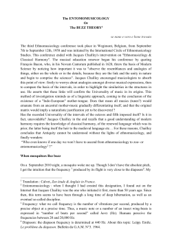 The ENTOMOMUSICOLOGY Or The BUZZ THEORY1 se none e