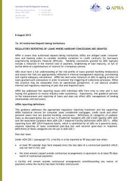 8 August 2012 To: All Authorised Deposit