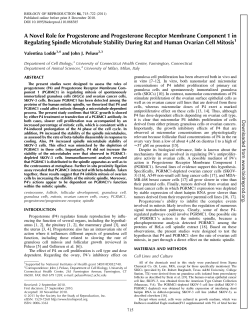 A Novel Role for Progesterone and Progesterone Receptor