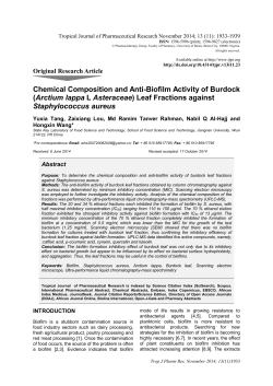 Chemical Composition and Anti-Biofilm Activity of Burdock (Arctium