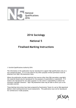 2016 Sociology National 5 Finalised Marking Instructions