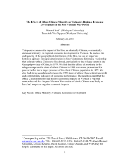 1 The Effects of Ethnic Chinese Minority on Vietnam`s