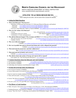 Holocaust Online Teacher Resources