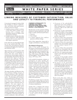 linking measures of customer satisfaction, value and loyalty to