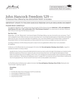 Plan Disclosure Document - John Hancock Investments