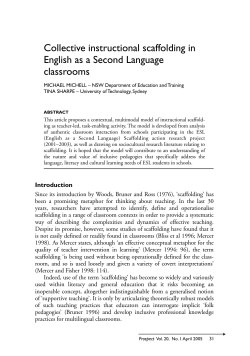 Collective instructional scaffolding in English as a Second