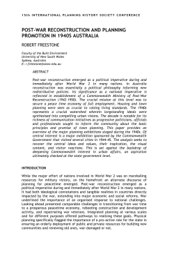 post-war reconstruction and planning promotion in - FAU