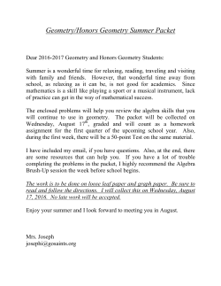 Geometry/Honors Geometry Summer Packet