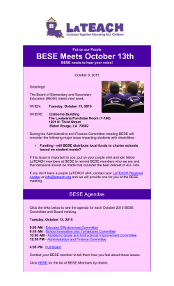BESE Meets October 13th - Louisiana Developmental Disabilities