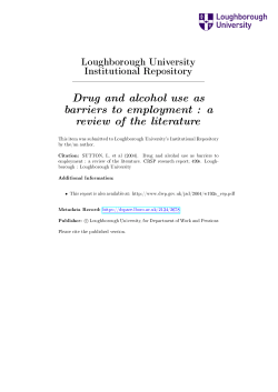 Drug and alcohol use as barriers to employment