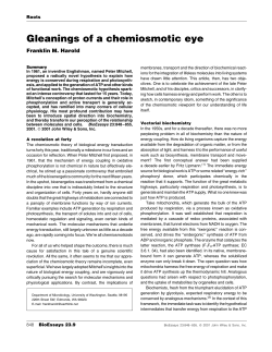 Gleanings of a chemiosmotic eye