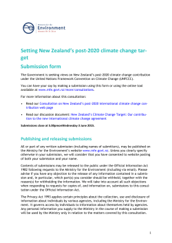 Setting New Zealand`s post-2020 climate change tar