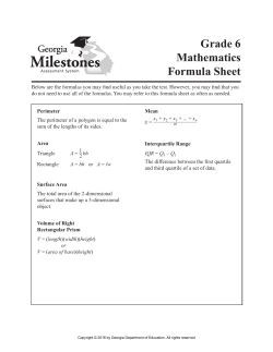 Grade 6 Mathematics Formula Sheet