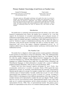 Primary Students` Knowledge of and Errors on Number Lines