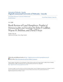 Book Review of Laud Humphreys - DigitalCommons@University of