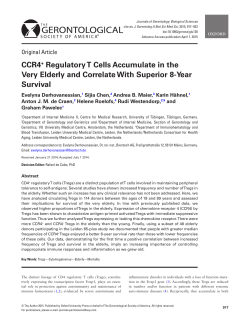 CCR4+ Regulatory T Cells Accumulate in the