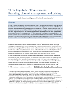 Three Keys to M-PESA`s Success: Branding