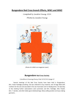 Bungendore Red Cross branch Efforts, WW1 and WW2