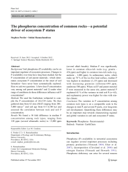 The phosphorus concentration of common rocks