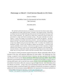 Patronage or Merit?: Civil Service Boards in US Cities