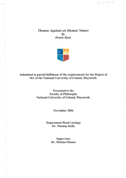 Thomas Aquinas on Human Nature - Maynooth University ePrints