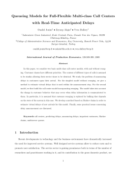 Queueing Models for MultiClass Call Centers with Real