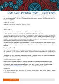 Murri Court Sentence Report
