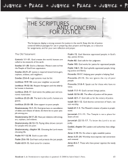 THE SCRIPTURES AND CONCERN FOR JUSTICE