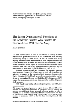 The latent organizational functions of the academic senate: Why