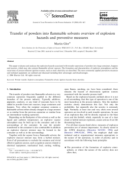 Transfer of powders into flammable solvents overview